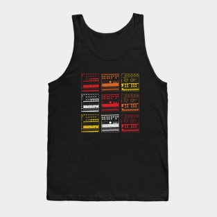 Drum Machine, Drum Machine, Bass Machine Retro Synth Pattern Tank Top